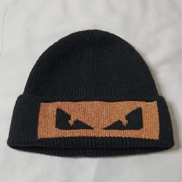 Other Accessories - Stylish Black and Gold Knit Beanie